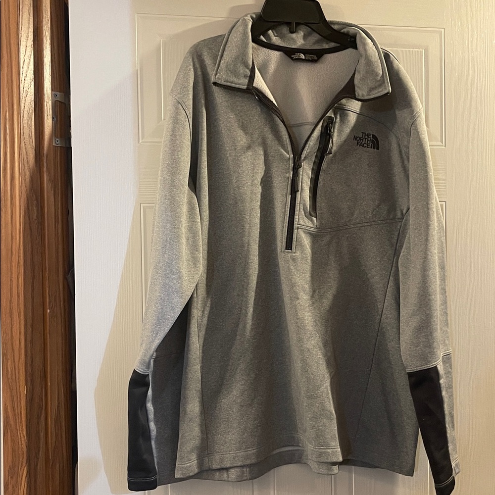 The North Face Gray and Black Half-Zip Pullover